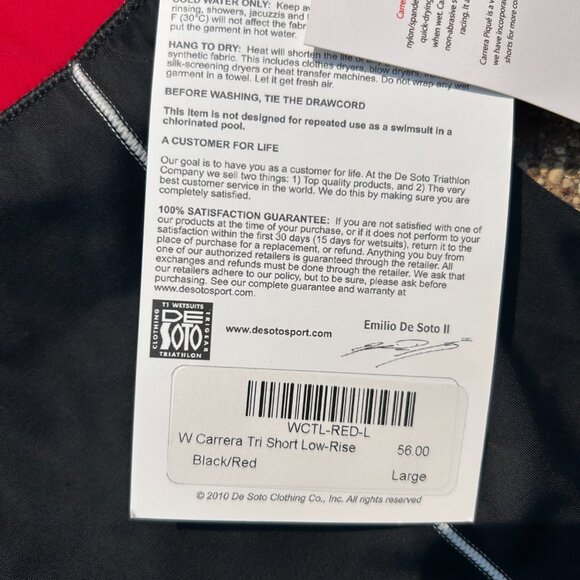 De Soto Triathlon Top and Bottom New With Tags Women Sz L Deadstock - Picture 5 of 9